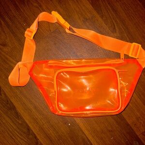 Morphe Orange Clear Makeup Sling Pouch Bag